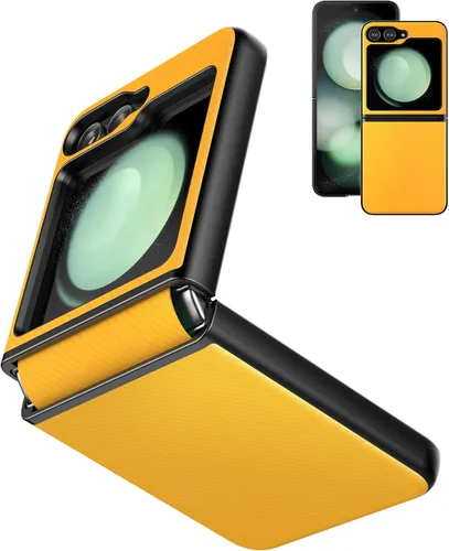 Miniatura 9 de Foluu Funda protectora delgada para Samsung Galaxy Z Flip 5 con protección de bisagra, correa de goma de piel sintética + carcasa de policarbonato