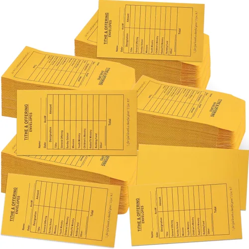 Miniatura 10 de 600 sobres de donación de diezmos para la iglesia de 6.5 x 3.5 pulgadas, sobres dorados de papel y sobres de oferta para cheques de diezmo