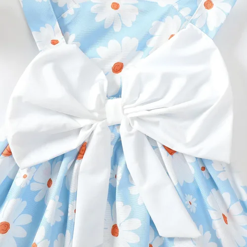 Miniatura 2 de Vestido para bebé recién nacida niña pequeña Vestido para niña pequeña de cuello halter sin mangas con flores Vestido de verano para niña de espalda