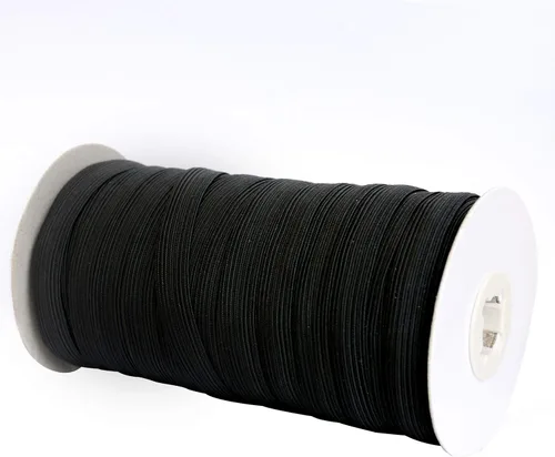 Miniatura 2 de Banda elástica plana de 50 yardas de longitud de 1/2 pulgada de ancho para costura, cordón elástico para proyectos de bricolaje, artes y Negro
