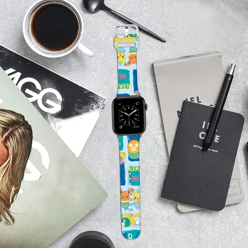Miniatura 7 de Compatible con Apple Watch Band Pikacu Mermaid Fish de 1.92 pulgadas, 1.81 pulgadas, 1.77 pulgadas, 1.73 pulgadas, 1.65 pulgadas (serie 3, 2, 1)