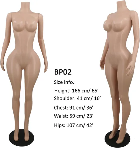 Miniatura 3 de Curvy BBL - Maniquí de cuerpo completo de tamaño grande con soporte ajustable de 65 pulgadas, base de metal, maniquí de vestido femenino realista