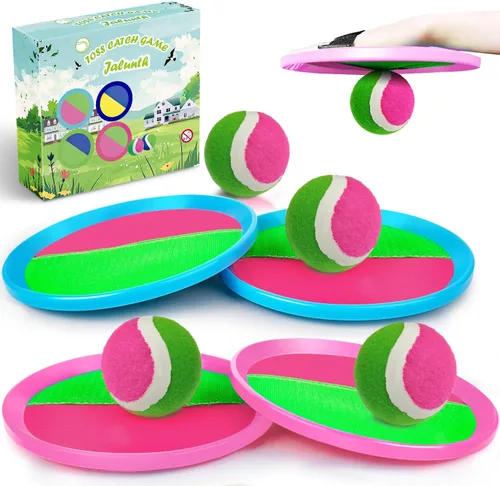 Miniatura 15 de Jalunth Juego de Atrapar Pelotas con Paletas de Lanzamiento - Juguetes de Playa Patio Trasero Juegos al Aire Libre Piscina Patio Trasero Objetivo
