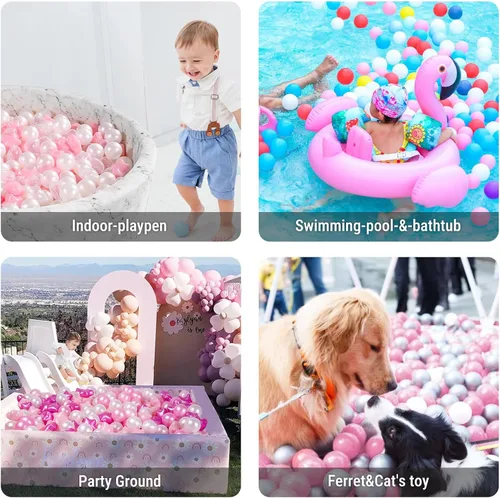 Miniatura 4 de STARBOLO Pelotas de bolas con forma de corazones de estrella para niños pequeños – 50, 100, 200, 500, bolas de juguete de plástico, formas
