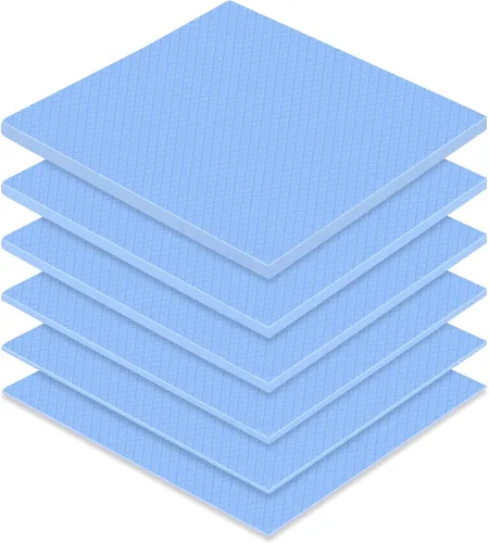 Frienda 6 almohadillas térmicas de silicona conductora resistente al calor de 0.5, 1, 1.5, 2, 2.5, 0.118 in, conductoras de silicona conductiva, Azul