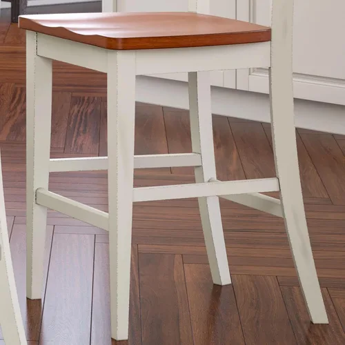 Miniatura 4 de Homestyles Monarch Taburete de bar de madera blanca antigua