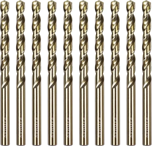 Miniatura 9 de Broca de cobalto de 1/8 pulgadas M35 HSS Brocas helicoidales Jobber Longitud Broca de acero para metal duro y acero inoxidable, paquete de 10