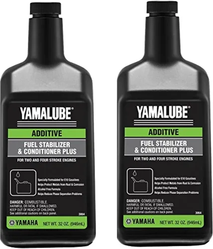 Yamaha Yamalube Estabilizador de combustible y acondicionador (2 unidades) 32 onzas, #ACC-FSTAB-PL-32