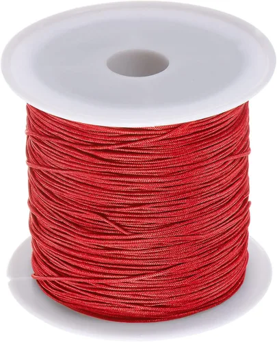 Miniatura 8 de HARFINGTON 1 rollo de hilo de nailon para nudar de 0.024 in, 50 yardas de nailon trenzado para manualidades, cuerda de satén para pulsera, collar