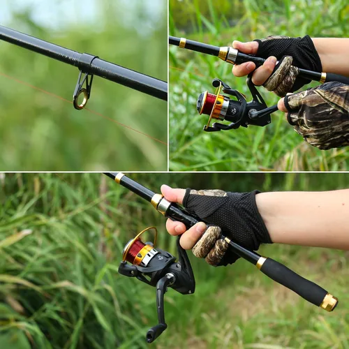 Miniatura 7 de Yoilrey - Combo de caña de pescar y carrete – Kit de iniciación de caña de pescar telescópica de 5.9 pies con carrete giratorio, línea de pesca, ï¼