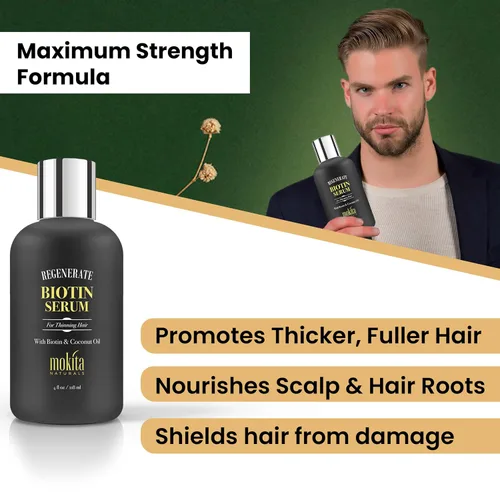 Miniatura 3 de Suero para el crecimiento del cabello, fórmula única de biotina sin parabenos para un crecimiento saludable del cabello en hombres y mujeres, todo