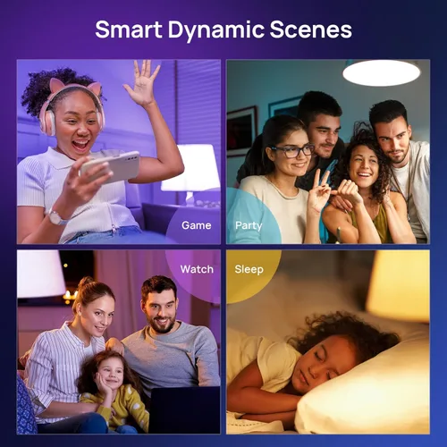 Miniatura 4 de Consciot - Foco LED inteligente, bombilla WiFi que cambia de color A19 E26 compatible con Alexa y Google Home, equivalente a 60 W, sincronización