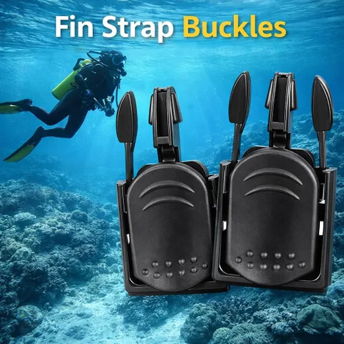 Miniatura 7 de Alomejor Keep Diving - Correa de repuesto para buceo, material de policarbonato, negro, liberación rápida, para esnórquel y natación, 1 par