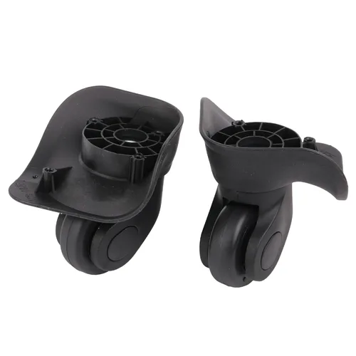 Miniatura 3 de 2 pares de ruedas de repuesto para equipaje giratorio 360 ruedas de maleta doble rodillo negro (W041)