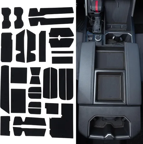 TOPINSTALL Forros Premium de Varios Colores Compatibles con Accesorios Toyota Tundra 2022-2025 2026 Insertos Antideslizantes Anti Polvo para