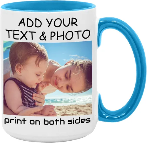 Miniatura 19 de Taza de café personalizada, crea un regalo único con tus fotos, texto y nombres, perfecta para mamá, papá, amigos y ocasiones especiales, 11 onzas
