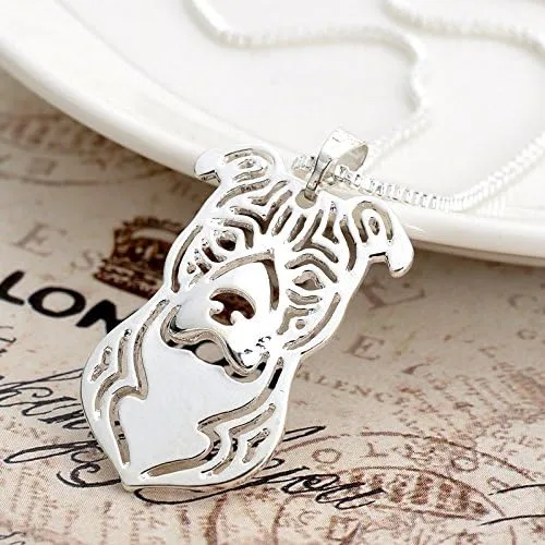 Miniatura 7 de Pit Bull Dog Sterling Silver Necklace Dangle Earrings Set by Ginger Lyne Ears Down Puppy Dog Pet Pendant Box Chain Doggie Animal Paw Print Heart