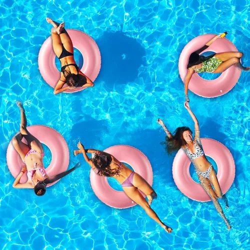 Miniatura 5 de Gemscream Flotador inflable grande de piscina de 36 pulgadas, flotadores de piscina para adultos, tubo inflable para vacaciones de verano, playa