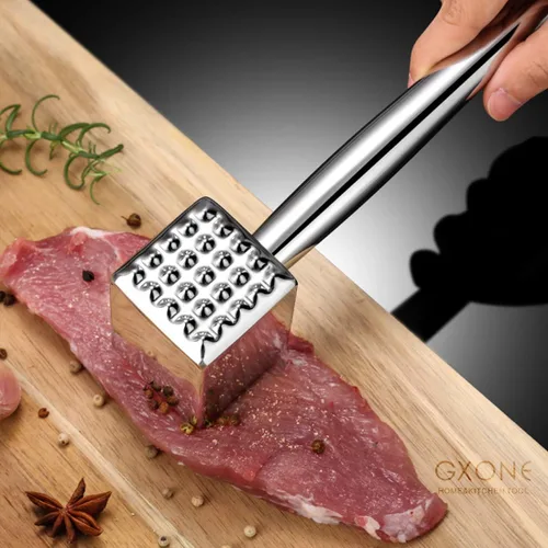 Miniatura 6 de Ablandador de carne, acero inoxidable 304 resistente, mazo de carne, libra, herramienta de martillo (1.65 libras)