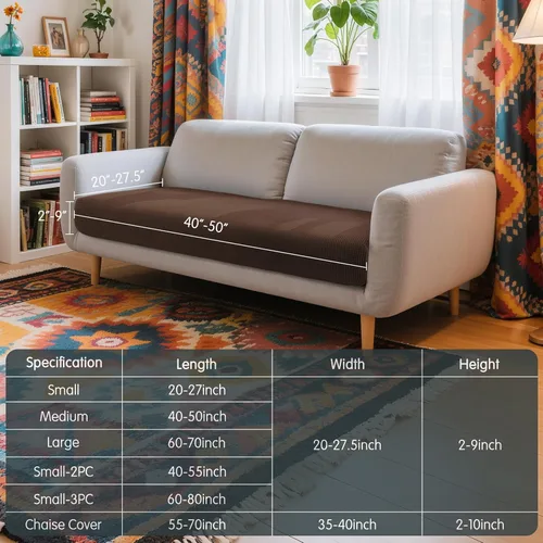 Miniatura 3 de Hokway Fundas de cojín elásticas para sofá Fundas de cojín para sofá Fundas de cojín de asiento de sofá Funda protectora de cojín(Chocolate, Mediano)