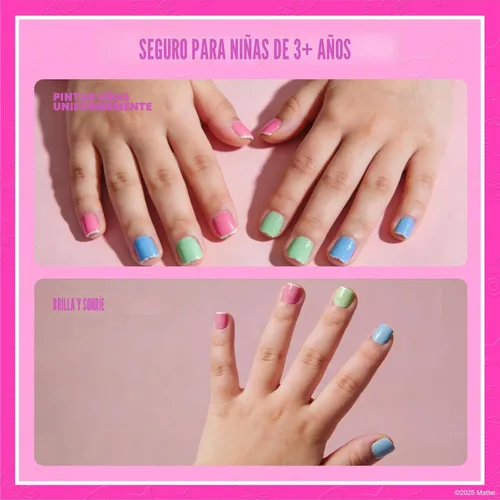 Miniatura 5 de Barbie - Townley Girl - Juego de esmaltes de uñas seguros a base de agua no tóxicos con secador de uñas para niños, pilas no incluidas, a partir