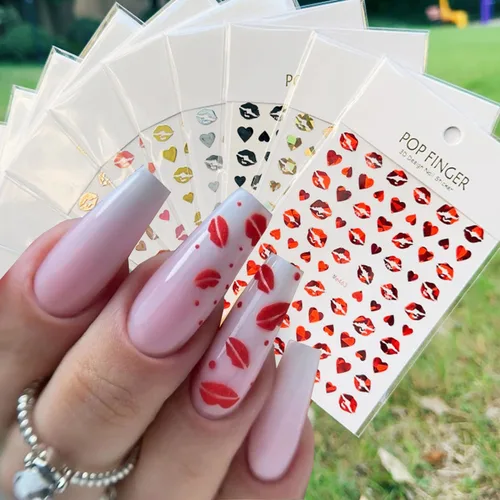 Miniatura 14 de Calcomanías de uñas de gato, 8 hojas de calcomanías autoadhesivas 3D con diseño de gato dorado, plateado, negro, blanco, para niños, niñas, mujeres