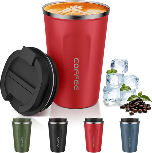 Miniatura 27 de MOMSIV Taza de viaje de 17 onzas, taza de café aislada con tapa a prueba de fugas, vaso reutilizable de doble pared de acero inoxidable al vacío
