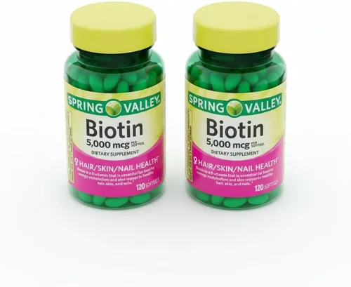Biotin 5000 mcg 120 cápsulas blandas – Suplemento de biotina de alta potencia, vitamina B7 para cabello, piel, uñas, vitaminas para mujeres,