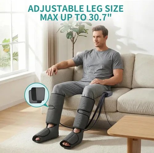 Miniatura 6 de Nekteck Masajeador de piernas para circulación y relajación, masajeador de compresión de aire para pies y pantorrillas para aliviar el dolor, edema