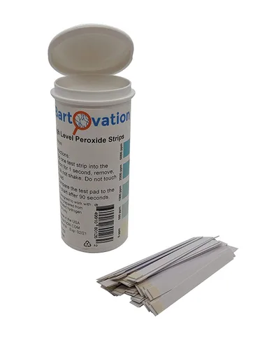 Miniatura 2 de Bartovation Tiras de prueba de peróxido de hidrógeno, alto nivel 0-10,000 ppm, paquete de 50 fuerte desinfección, fabricado en EE. UU., H2O2