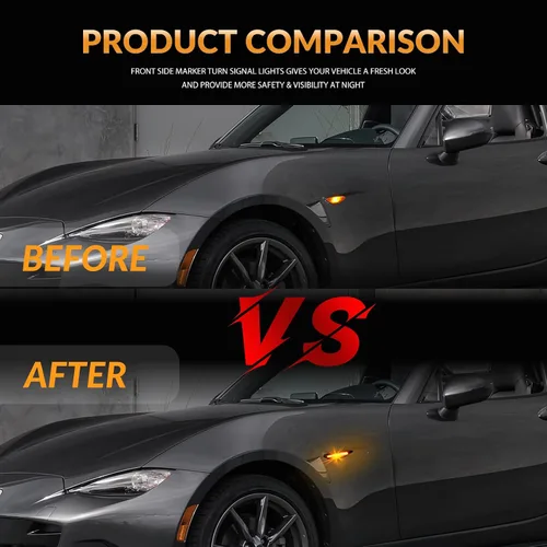Miniatura 3 de Luces de marcador laterales LED ámbar secuenciales para Mazda MX-5 2016 en adelante, Mazda RX-8 2009-2012, Fiat 124 Spider 2017 en adelante