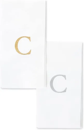 Miniatura 10 de AMERICAN HOMESTEAD - Toallas de mano desechables – Servilletas plateadas con monograma – Toallas de papel de baño similares al lino para invitados