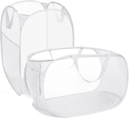 Miniatura 18 de Cestas plegables duraderas para lavandería, cesta desplegable resistente a desgarros para lavandería, cesta de ropa plegable con asas de transporte