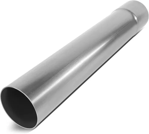 DNA MOTORING ZTL-PP-30-0-RAW Tubo de escape recto de 18 pulgadas para bricolaje, 3 pulgadas de diámetro exterior, ajuste universal, acero suave