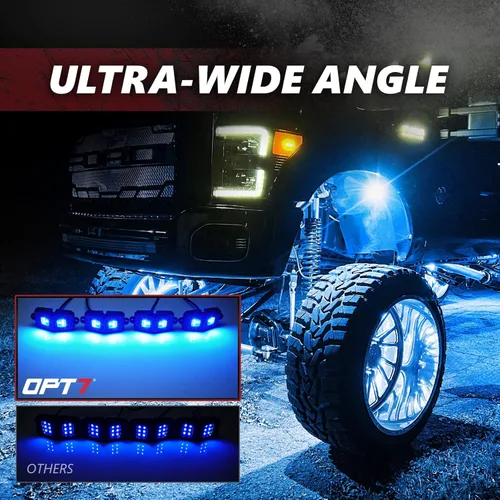 Miniatura 7 de OPT7 Photon RGB LED luces magnéticas con aplicación Bluetooth y control remoto, marco de aluminio de 4 vainas, kit de bajo brillo de gran angular