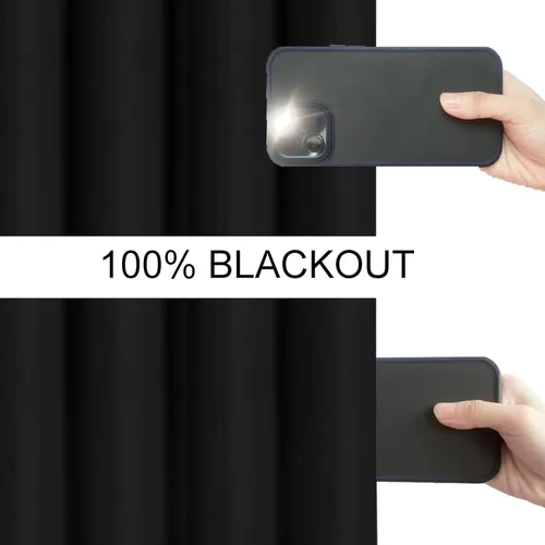 Miniatura 4 de LEMOMO Cortinas 100% opacas de 52 x 95 pulgadas, 2 paneles de oscurecimiento con aislamiento térmico para dormitorio Negro