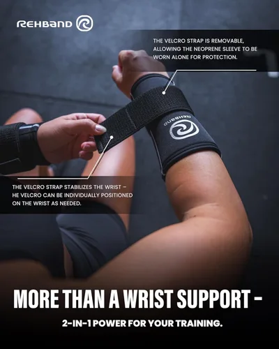 Miniatura 3 de Rehband RX - Soporte de muñeca Power Max, funda de neopreno 3 en 1 + envoltura para entrenamiento de fuerza, protege durante el entrenamiento