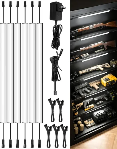 Miniatura 10 de ASOKO Iluminación LED regulable debajo del gabinete, función de memoria, 12 pulgadas, blanco neutro, 5000 K, 3 M y montado imán, enchufe listado UL