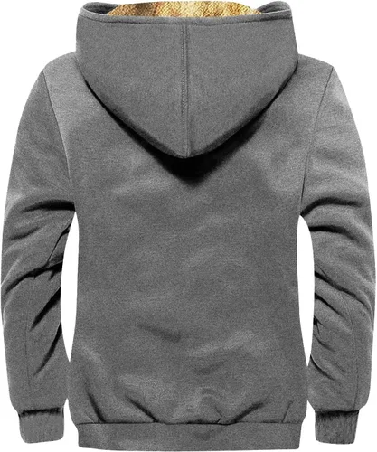 Miniatura 2 de Chaquetas con forro polar Sherpa con estampado vintage occidental para hombre, abrigadas, acogedoras, acolchadas, con capucha