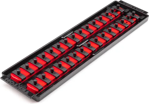 Miniatura 19 de TEKTON guía de llaves de 1/4 pulgadas x riel de 20.3 cm, 13 clips (rojo) OSR01113 Fabricado en EE. UU