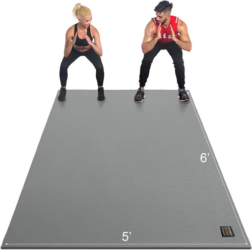 Miniatura 9 de GXMMAT Large Exercise Mat 6'x4'/6'x5'/6'x6'(7mm), Thick Workout Mats for Home Gym Flooring, Extra Wide Non-Slip Durable Cardio Mat, Shoe Friendly