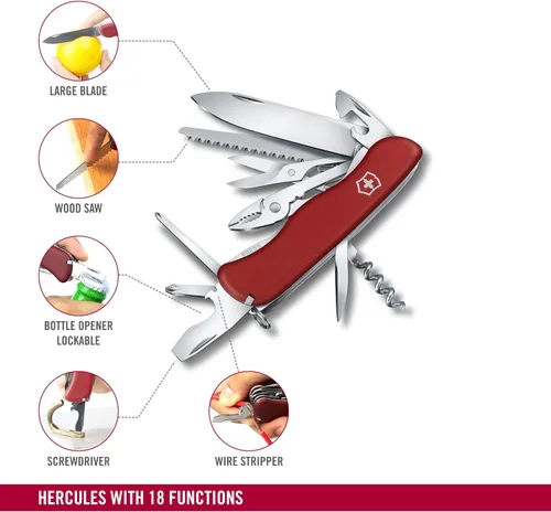 Miniatura 2 de Victorinox Hércules, cuchillo suizo rojo del ejército