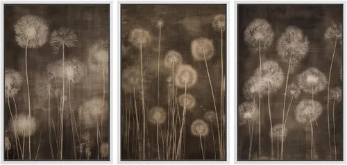 Miniatura 30 de SIGNWIN Lienzo enmarcado para pared, juego de arte de collage de hojas transparentes en blanco y negro, ilustraciones de naturaleza silvestre, arte