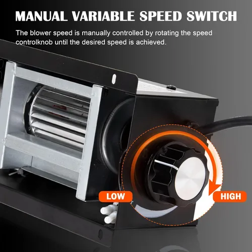 Miniatura 7 de Hiorucet Kit de ventilador de chimenea PBAR-2427 variable de velocidad para estufa sin ventilación de hogar agradable o estufas de leña, GHP Group