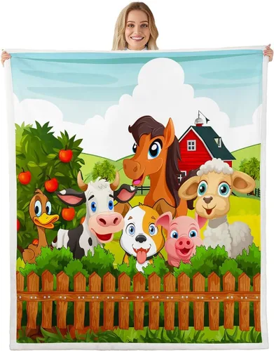 Miniatura 15 de Feelyou Manta de Felpa para Niños con Dibujos de Perros para Cama de Sofá, Manta Sherpa de Perro de Dibujos Animados para Niñas, Rosa, Floral