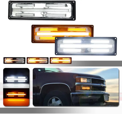 Miniatura 6 de Lente ahumada compatible con GMC Chevy C/K 1500/2500/3500 1995 1996 1997 1998 GMC Chevy C/K 1500/2500/3500 para luces de estacionamiento de esquina