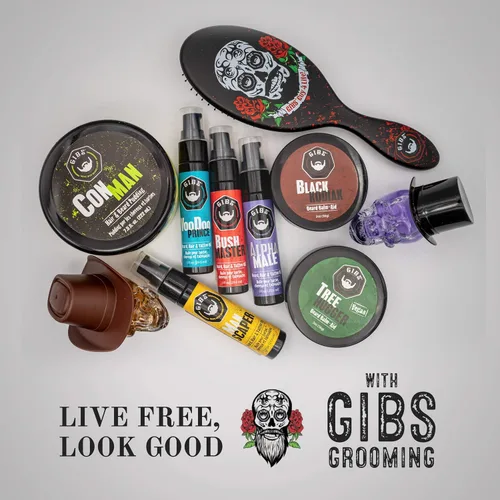 Miniatura 5 de GIBS Grooming - Beard, Hair & Tattoo Oil (1 fl oz) Collectible Glass Bottle - Softens & Strengthens - Skin Moisturizer - Vitamin C - UV Shield