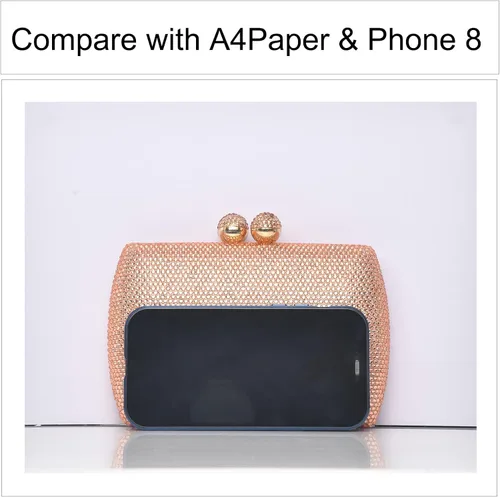 Miniatura 6 de Bolso de noche con diamantes de imitación completos para mujer, dije de cumpleaños, compromiso, boda, fiesta