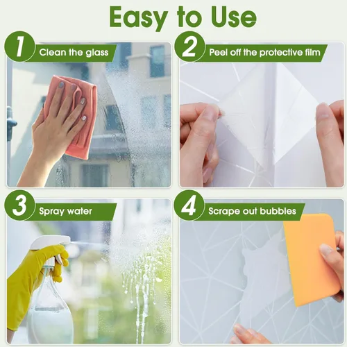 Miniatura 9 de Coavas Película de privacidad para ventana, adhesivo estático de vidrio esmerilado, decorativo para cubierta de puerta de baño, adhesivo para Puro