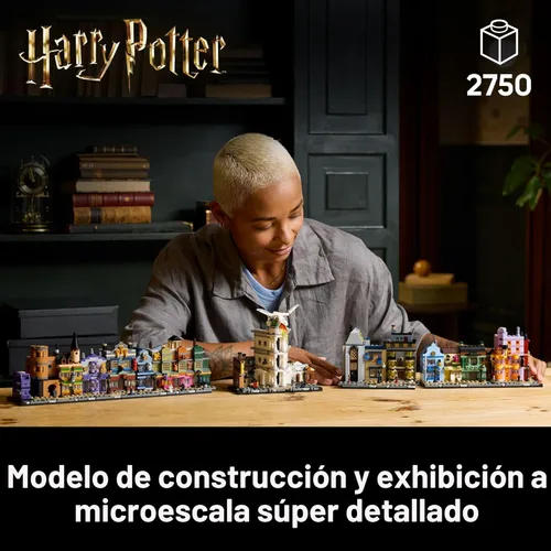 Miniatura 2 de LEGO Harry Potter Diagon Alley Wizarding Shops Juego de construcción para adultos, kit coleccionable para fanáticos de Harry Potter con 12